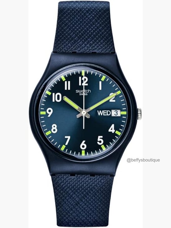 Swatch Unisex Casual Watch Blue Quartz Waterproof 34mm main image 2